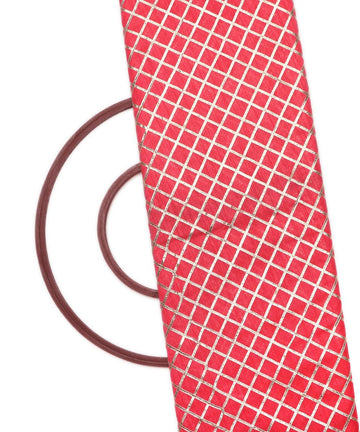 carrot colour checks pattern gotta raw silk fabric